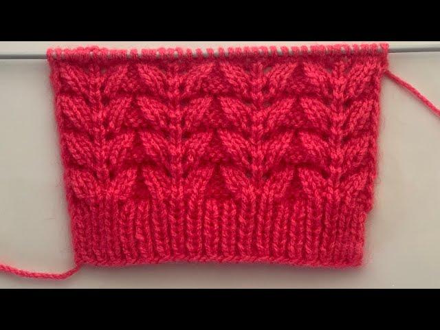 Beautiful Leaf Knitting Stitch Pattern