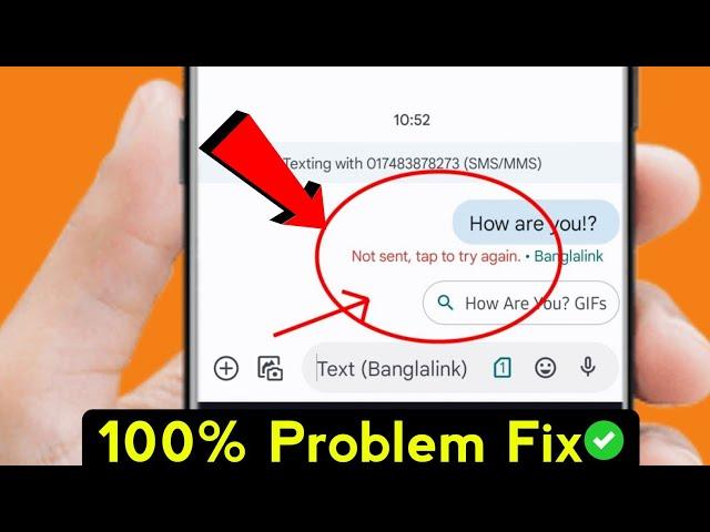 How To Fix Massage Not Send Tap To Try Again " Message Not Sent Android Error !