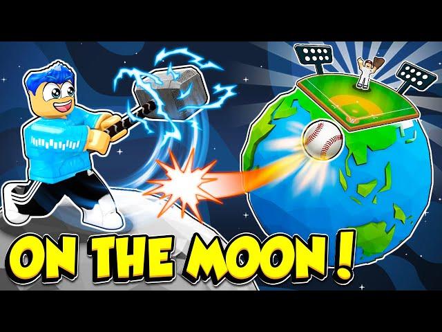 I HIT A HOME RUN ON THE MOON WITH THORS HAMMER!! (Roblox)