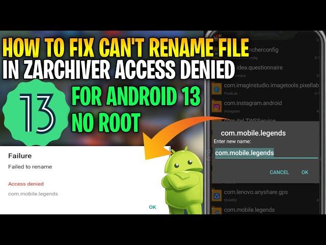 How To Fix Can't Rename File In Zarchiver Access For Android 13 No Root