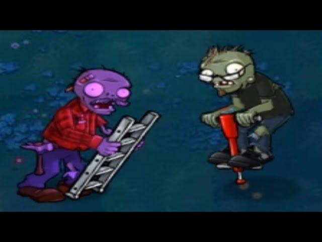 1 Ladder Zombie vs 1 Pogo Zombie Fight // Plants vs Zombies