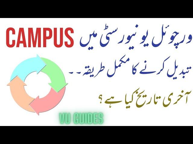 VU Campus ko Change kese krty hy?How to change campus at VU#vu #vulms