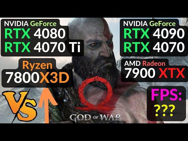 God Of War : RTX 4090 vs 4080 vs 7900 XTX / RTX 4070 vs 4070 Ti / R7 7800X3D / 1080p 1440p 4K