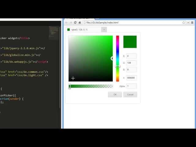 DevExpress DevExtreme: HTML5 Color Picker