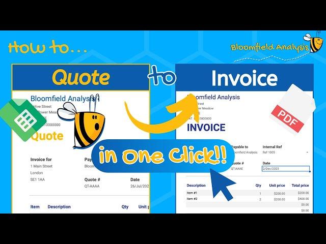Go from Quote to Invoice in 1 click | How to | Google Sheets | No Apps Script or Coding