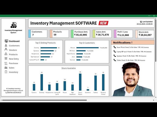 Automated Inventory Management Software in Excel | Inventory Management Sheet in excel