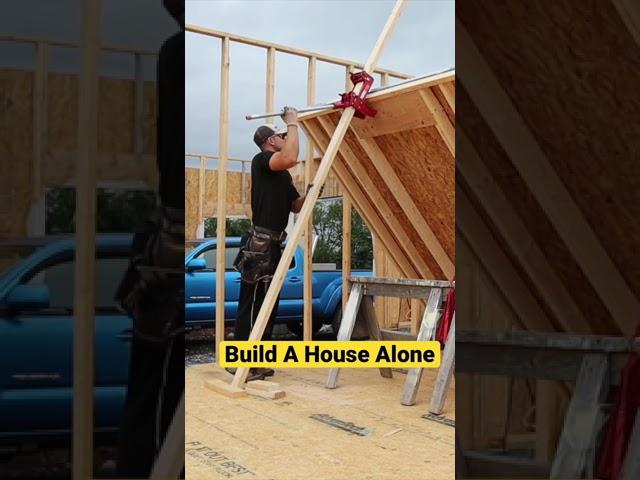 How To Build A House ALONE! #shorts #construction #tools #DIY #motivation