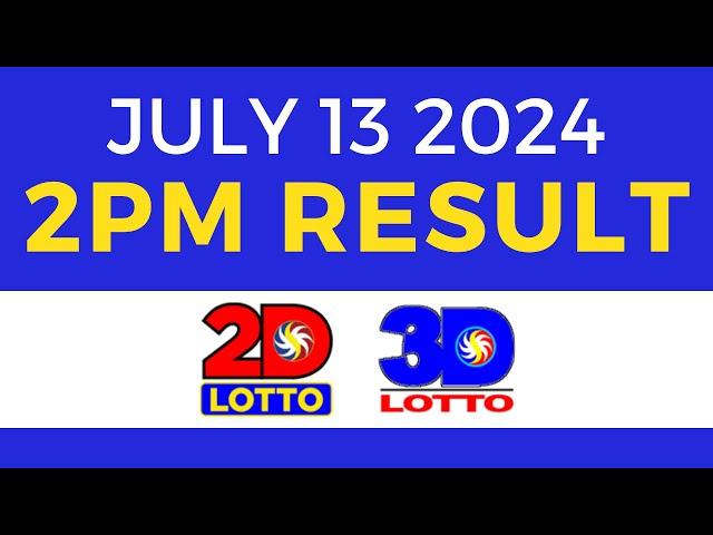 2pm Lotto Result Today July 13 2024 | PCSO Swertres Ez2