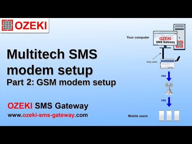 Send SMS with a GSM modem Part 2 - Ozeki SMS modem configuration