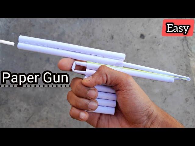 How To Make A Paper Gun That Shoot Paper Bullets | Easy Paper Gun (origami gun) Making | Paper Gun