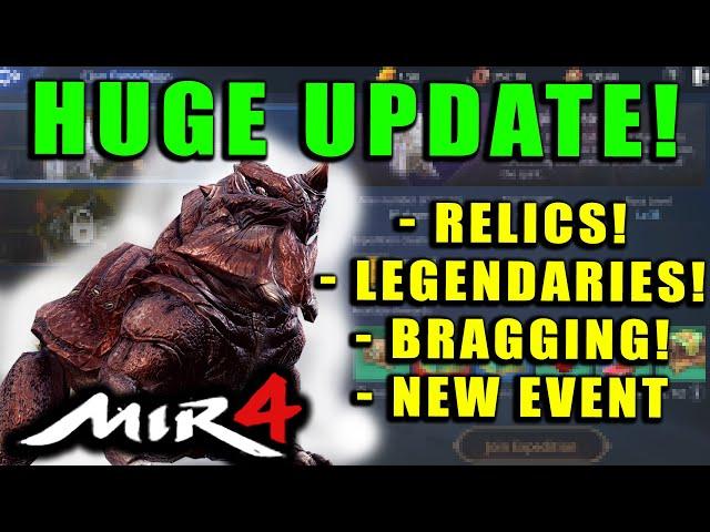 MIR4 - HUGE UPDATE!  Relic System!  LEGENDARY BLUE DRAGON STATUES!   Bragging!  New Labyrinth Event!