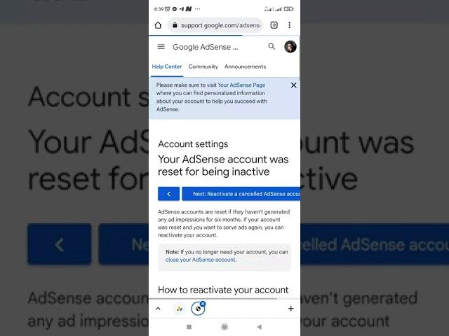 Your AdSense account will deactivate due to inactivity how to reactivate inactive AdSense account