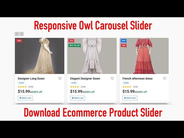 ECommerce Product Slider | Owl Carousel Slider | Responsive Slider