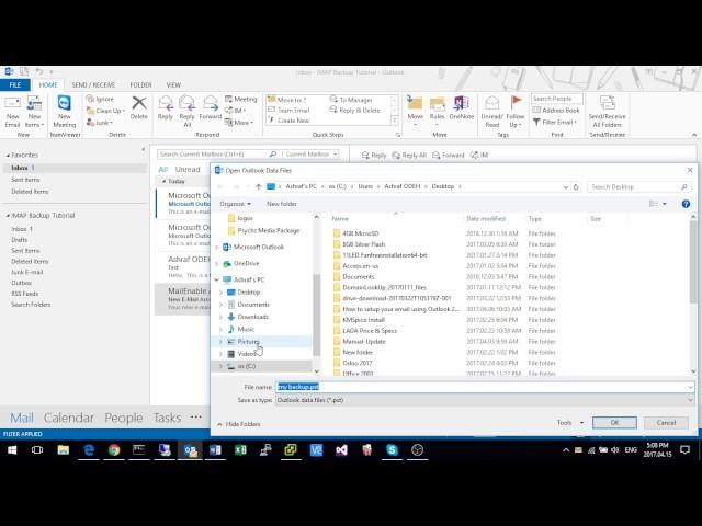 Outlook 2013 IMAP Backup