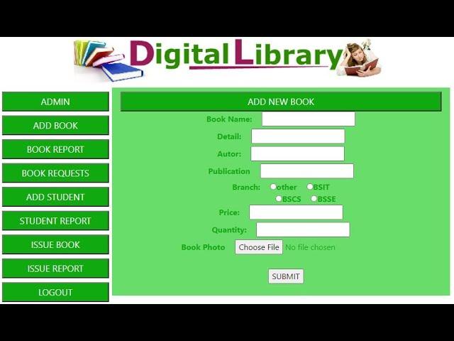 Library Management System in web using php,mysql,html, css  with source code | Web Projects code