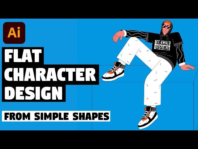 Flat Character Design from Simple Shapes | Illustrator Tutorial