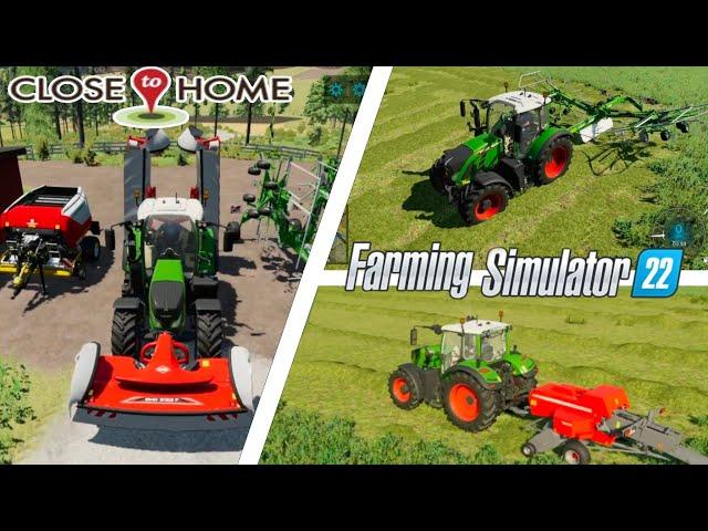 Gress Harvasting old Tool  | Stro Bale making | Old farm  |close to Home| Tedders | farming #fs22