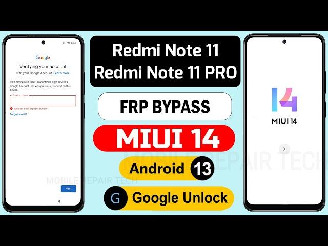 Redmi Note 11 Pro FRP Bypass MIUI 14 | Redmi Note 11 MIUI 14 FRP Unlock Redmi Note 11 pro Frp Bypass