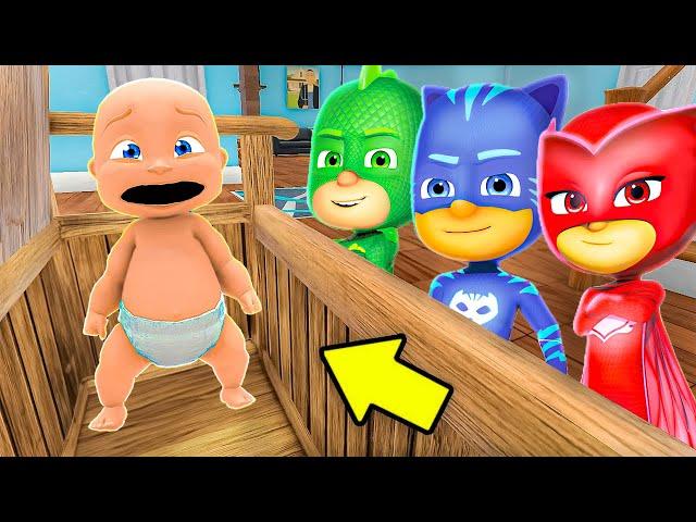 Baby and PJ MASKS Play Hide and Seek!