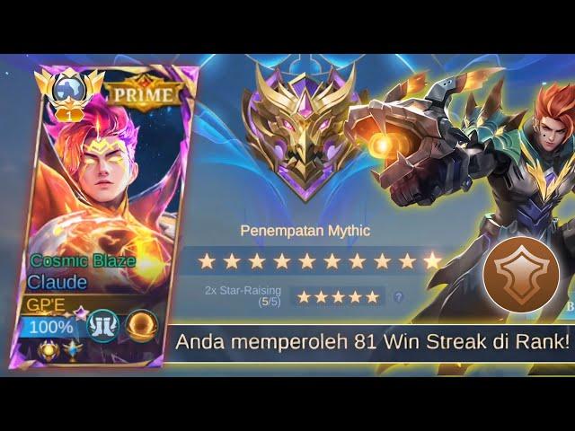 AKHIRNYA GW BISA TAMATIN MYTHIC GRADING CLAUDE ONLY !! CARA GW WINSTREAK PAKAI CLAUDE - MLBB