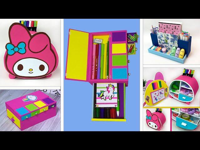 Cool Cardboard Crafts // Desk organizer and pencil case for storing stationery