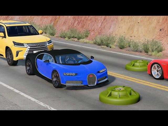 Cars vs Anti-Tank Mines #3 — BeamNG Drive