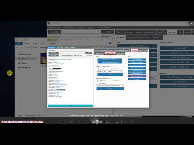 Samsung Galaxy J4 Plus SM-J415 U6 FRP Reset One-Click by DFT Pro #gsmsanjoy