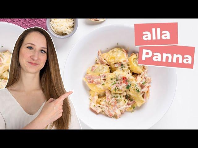 TORTELLINI ALLA PANNA Rezept | Tortellini mit Schinken Sahne Soße (15 Minuten Rezept!)