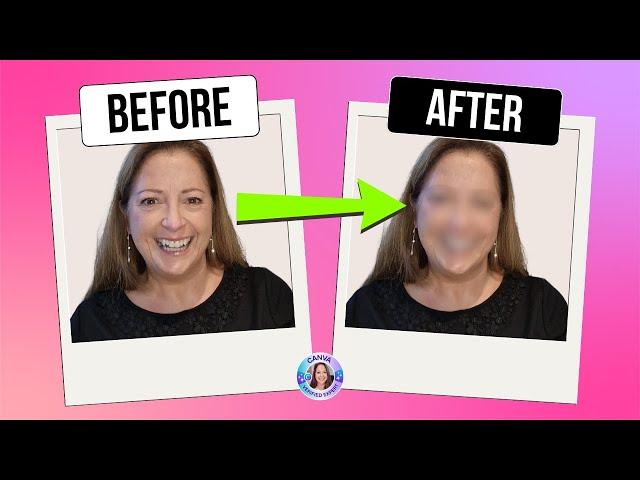 How to BLUR a FACE in a photo using CANVA ️