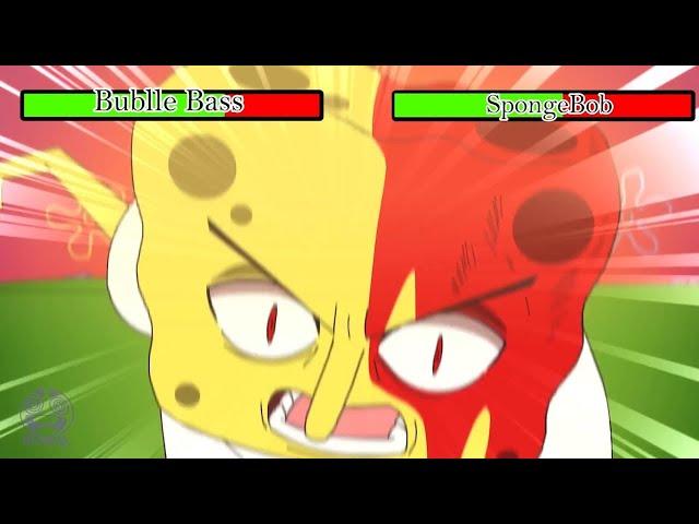 Anime Spongebob vs Bubble Bass with Healthbars | fnf