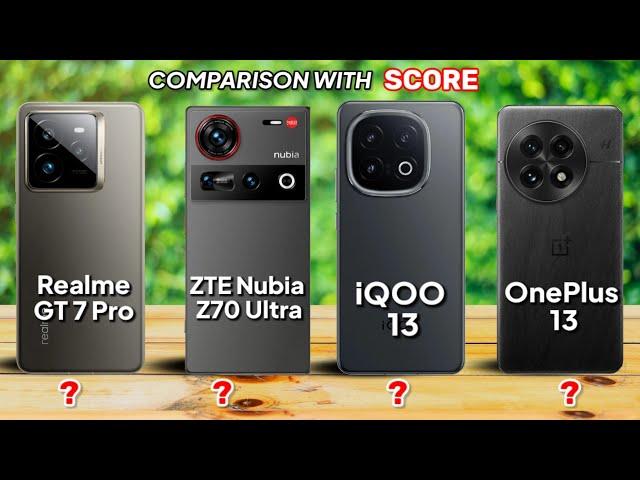 ZTE Nubia Z70 Ultra vs Realme GT 7 Pro vs OnePlus 13 vs iQOO 13   Comparison  Which Is Best 