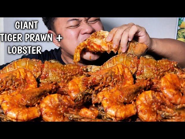 GIANT TIGER PRAWN + LOBSTER IN SPICY CAJUN SAUCE | MUKBANG PHILIPPINES | MUKBANG SEAFOOD