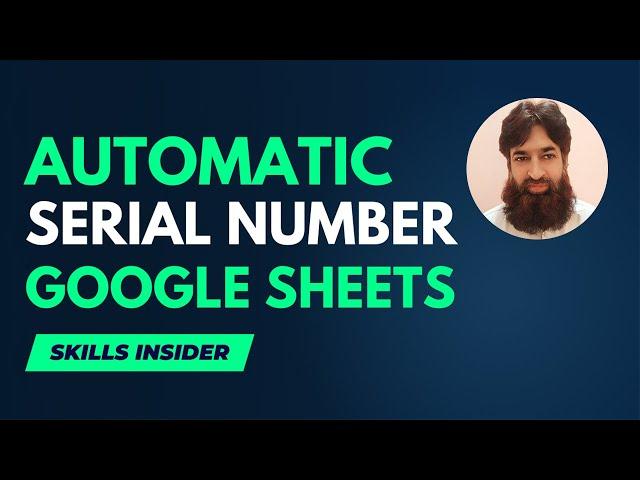 Insert Automatic Serial Number in google sheets in a minute | | add serial number in google sheet
