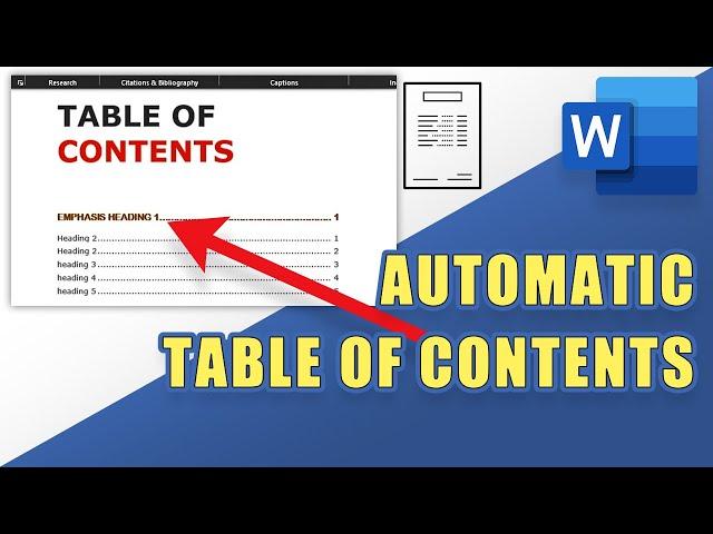 HOW-TO: Create an AUTOMATIC Table of Contents in Word