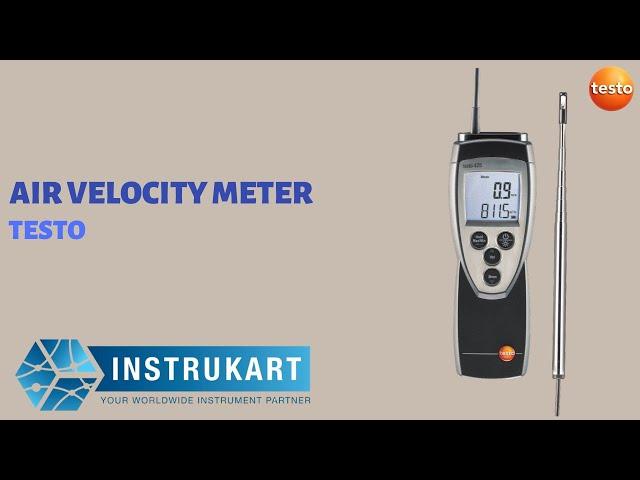 Testo 425 Air Velocity Meter | Expandable Thermal Flow Probe | Air Flow Velocity range: 0 to +20 m/s