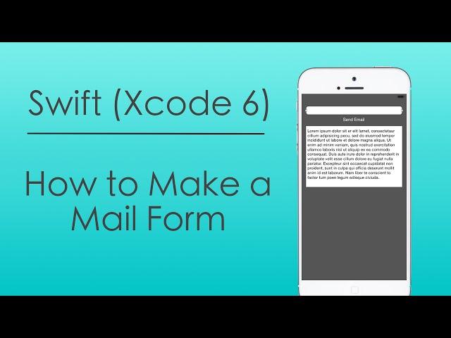 How to Program a Mail Form (Swift - Xcode)