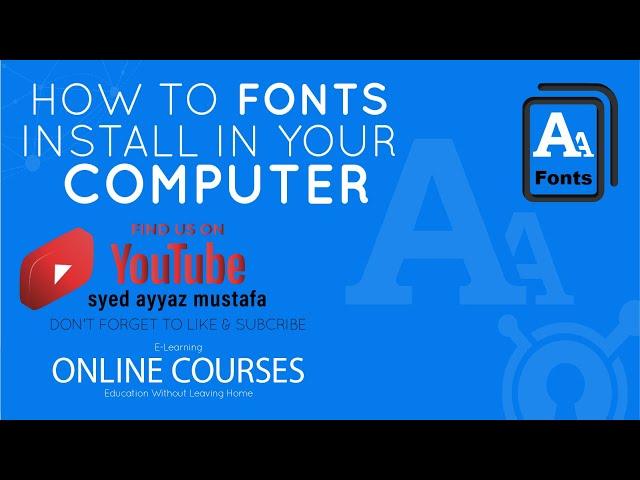 How to Fonts Install In your Computer In Urdu/Hindi