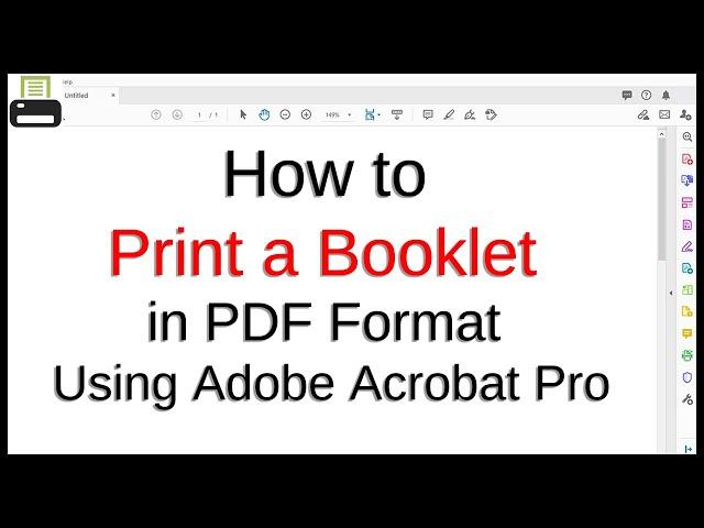 How to Print a Booklet in PDF Format Using Adobe Acrobat Pro