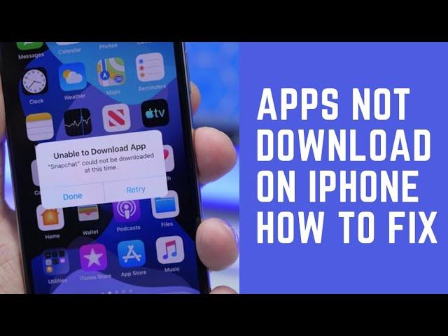 (Solved) Apps Not Downloading On iPhone !! Fix Unable To Download App Error