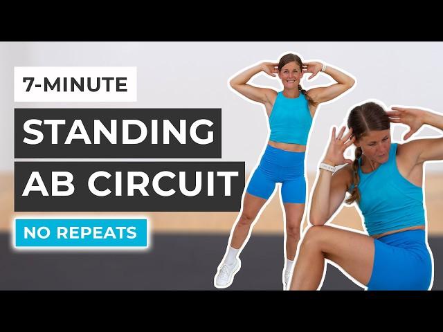 7-Minute Standing Ab Circuit Workout (No Repeats)