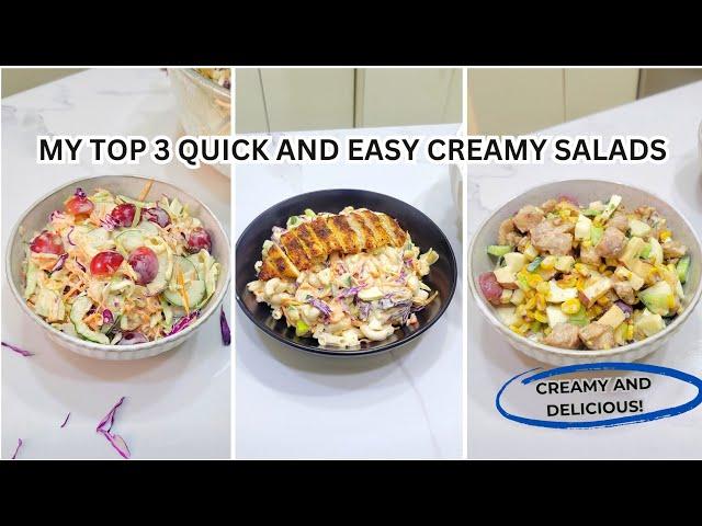 MY TOP 3 QUICK AND EASY CREAMY SALAD RECIPES FOR ALL OCCASIONS