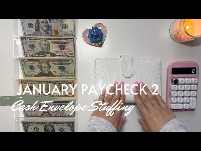 January 2024 Budget | Cash Envelope and Sinking Fund Stuffing | Paycheck 2 | 24 Year Old Budgeter