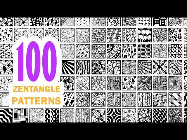 100 zentangle patterns  100 doodle patterns  100 mandala patterns