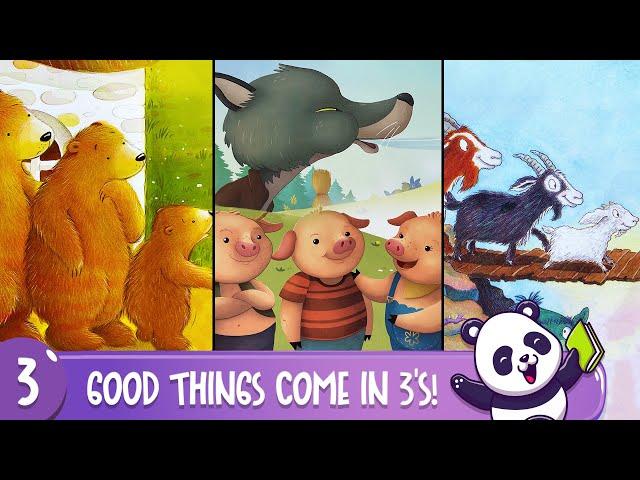 Good Things Come in 3's – Goldilocks & The Three Bears | Three Little Pigs | Three Billy Goats Gruff