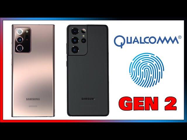 Qualcomm 3D Sonic Sensor Gen 2 Ultrasonic Fingerprint Scanner Galaxy S21 Ultra VS Note 20 Ultra