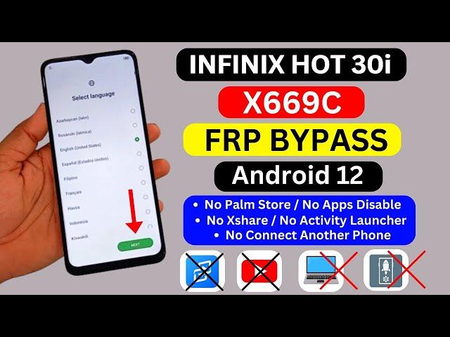 Infinix Hot 30i (X669c) FRP BYPASS  Android 12 | 2024 New Method | Google Account Bypass Without Pc