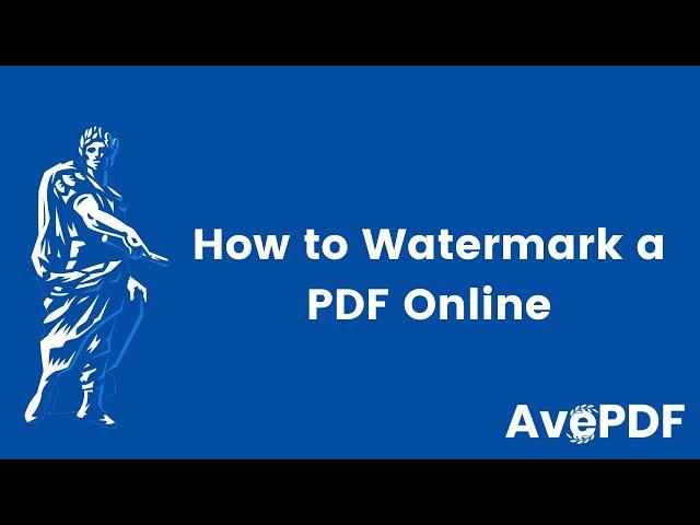 How to watermark a PDF document online (Free)