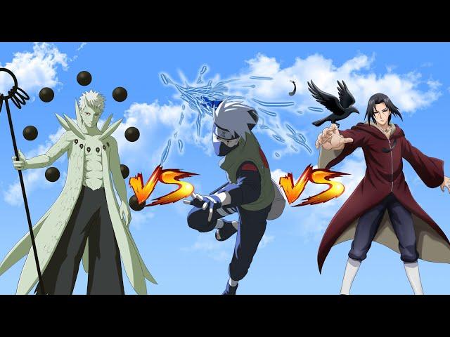 Obito vs kakashi vs itachi | who is strongest