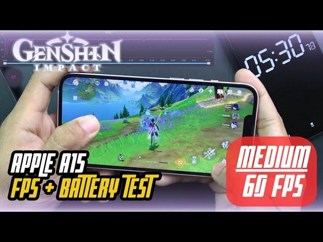 iPhone 13 Genshin Impact Gameplay Medium 60 FPS | Phone Gaming