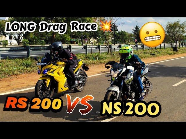 NS 200 vs RS 200 long Drag race tamil   You show your heroism I show my heroism  Ajikutty R15